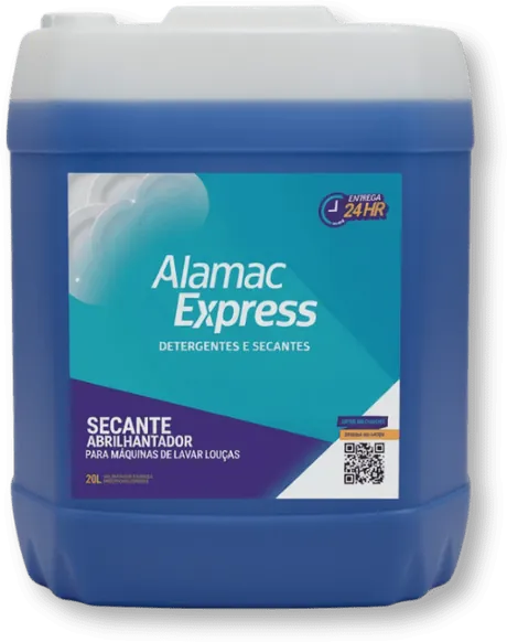 Galão de 20 litros do secante abrilhantador para lava-louças industrial Alamac Express